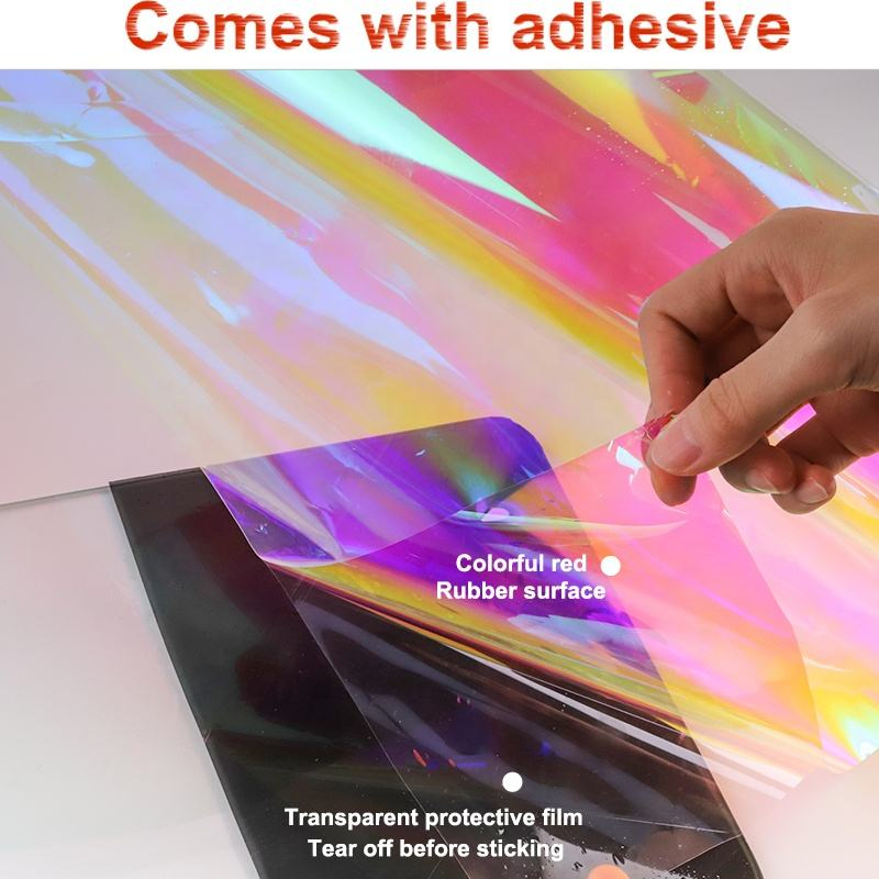 Building Decoration Colorful Chameleon Red Blue Rainbow Glass Sticker Window Tint Dichroic Glass Window Film