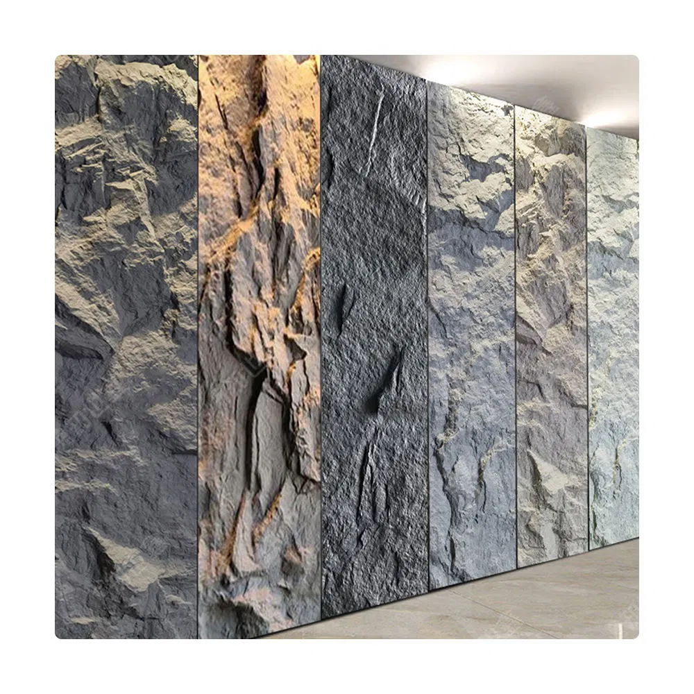PU Artificial 3D Stone Foam Panels for Interior Exterior Wall Cladding Waterproof Plastic Stone Wall Moulding Sheets for Hotels
