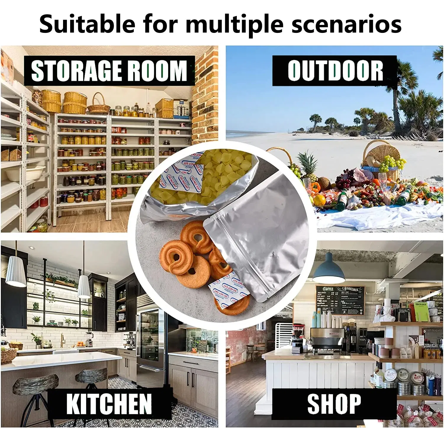 Custom Wholesale Mylar Bags Food Storage Resealable Stand up Ziplock Bags