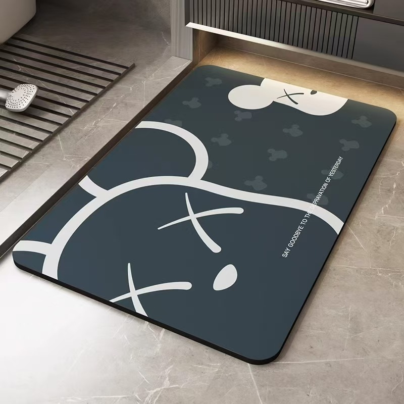 Low MOQ Custom Print Non Slip Bathroom Anti Slip Floor Mat