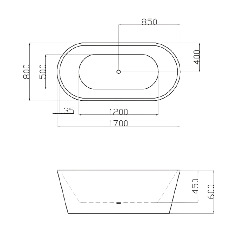 Sanitary Wares Oval Acrylic Freestanding Customized Colors Luxury Bath Tubs Ba-8202b