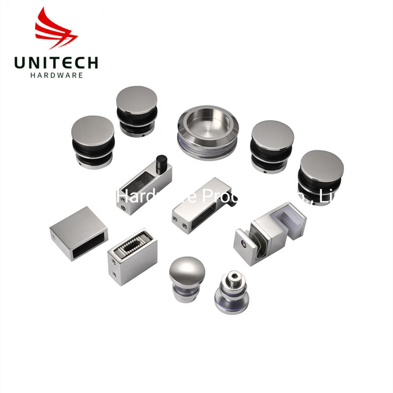 Stainless Steel Golden/Black Glass Shower Sliding Door Roller and Glass Clamp Fitting