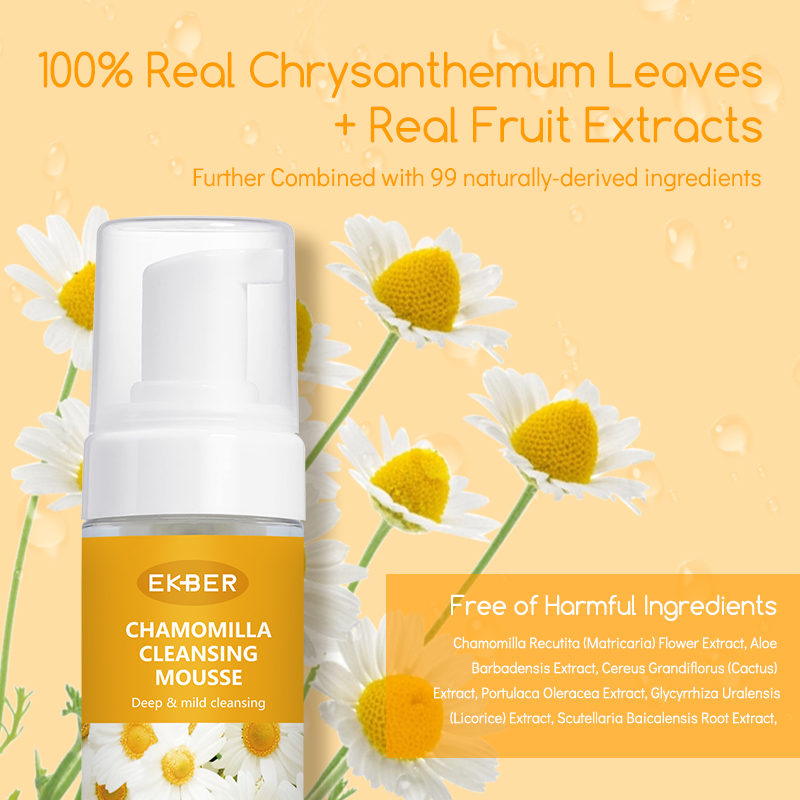 Hot Selling Exfoliating Cleansing Mousse Foam Chamomilla Facial Cleanser Mousse