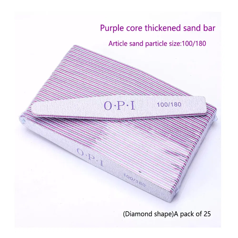 Professional Custom Printed Logo 25 PCS Per Bag Double Side Sandpaper Nail File 100/180