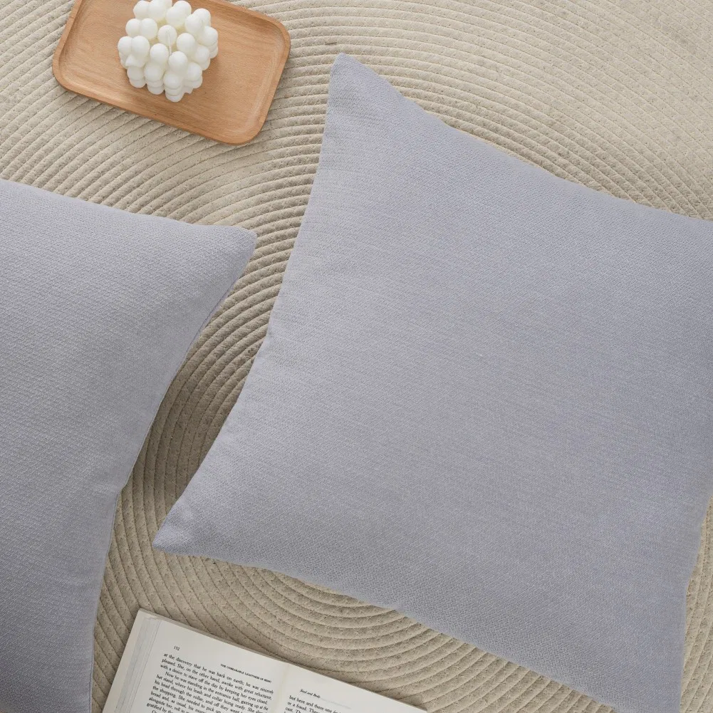 Pillow Covers 18X18 Set of 2 Chenille Pillow Covers with Elegant Design Soft and Luxurious Decorative Throw Pillows for Couch, Bed, and Home Decor