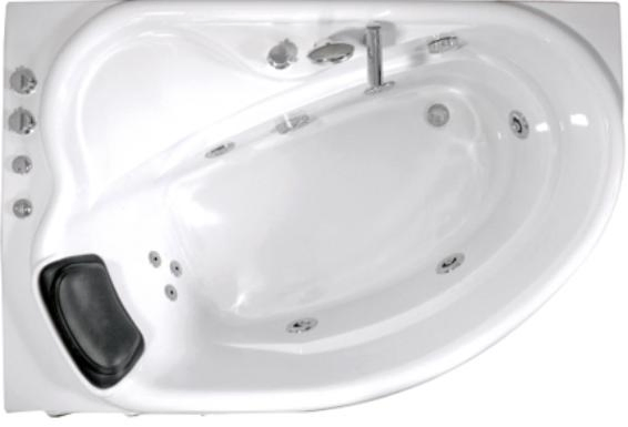 Угловая акриловая ванна с гидромассажем