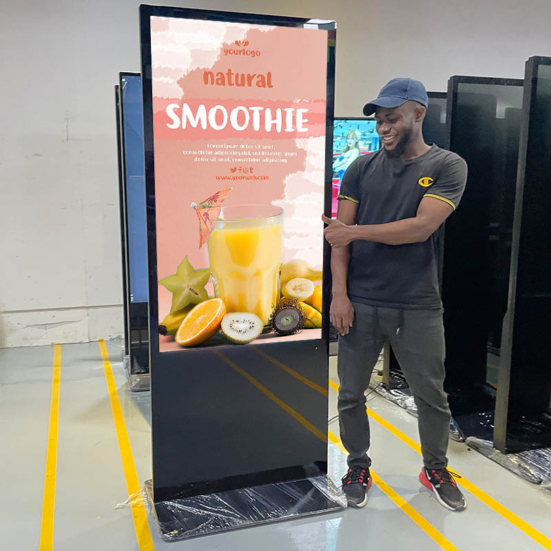 Floor Standing Kiosk 50 55 Inch LCD Screen Monitor Digital Signage Totem Advertising Display
