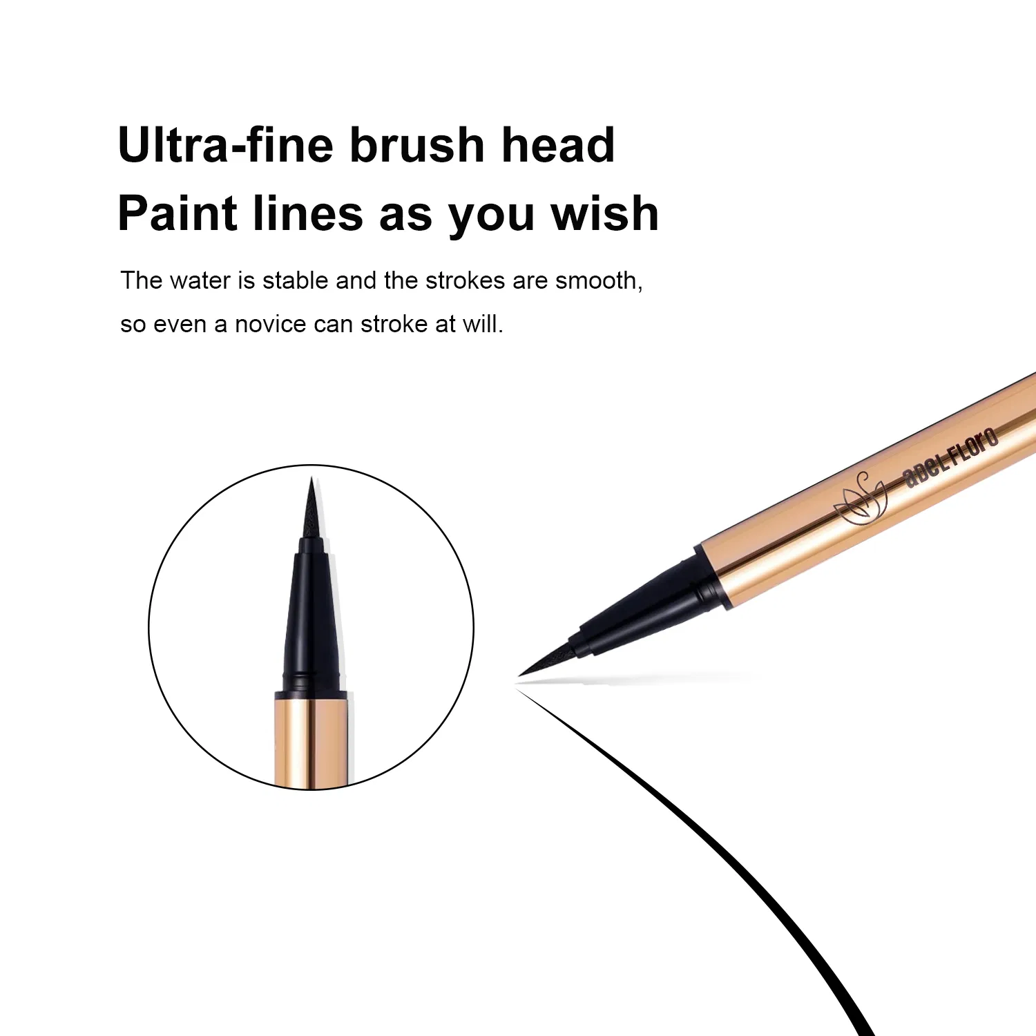 Permanent Natural Vegan Brown Black Waterproof Smudge Proof Liquid Eyeliner Wholesale Cosmetics