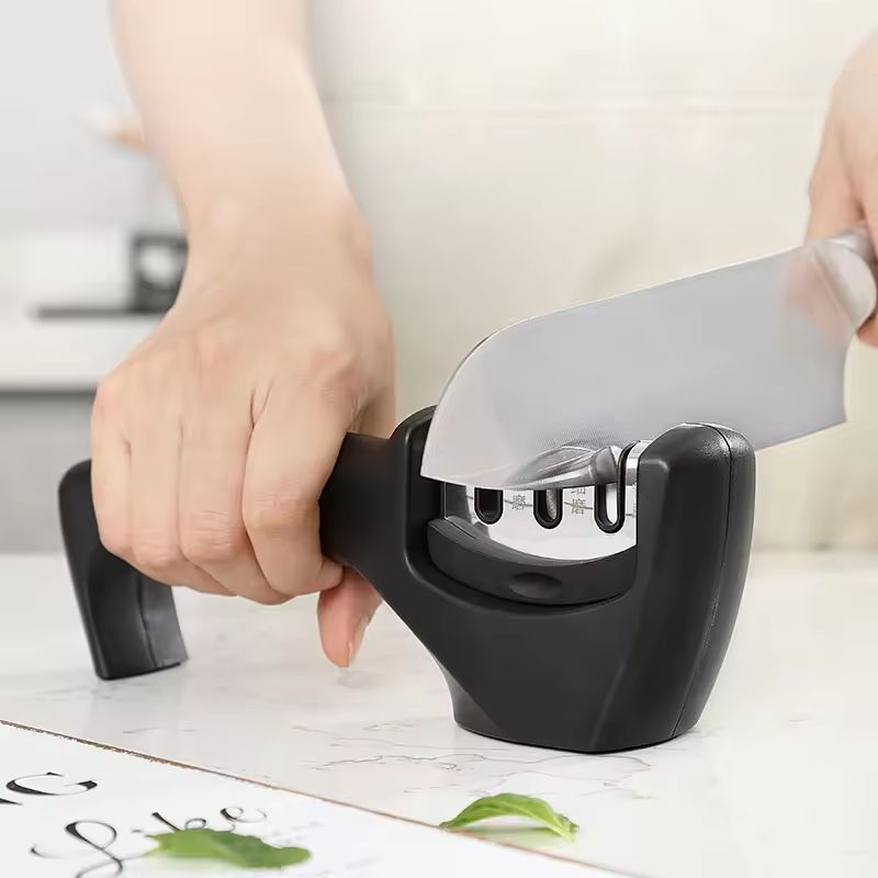 Manufacturer 3-Stage Manual Stainless Steel Kitchen Sharpener Handheld Knife Sharpening Accessories