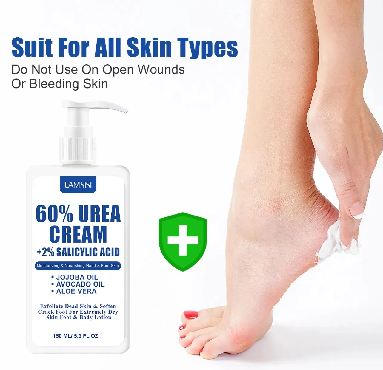 Online Wholesale in Stock Organic Foot Cream Urea 60% Cracked Heels Exfoliating Anti Crack Peeling Dead Skin Removal Foot Care