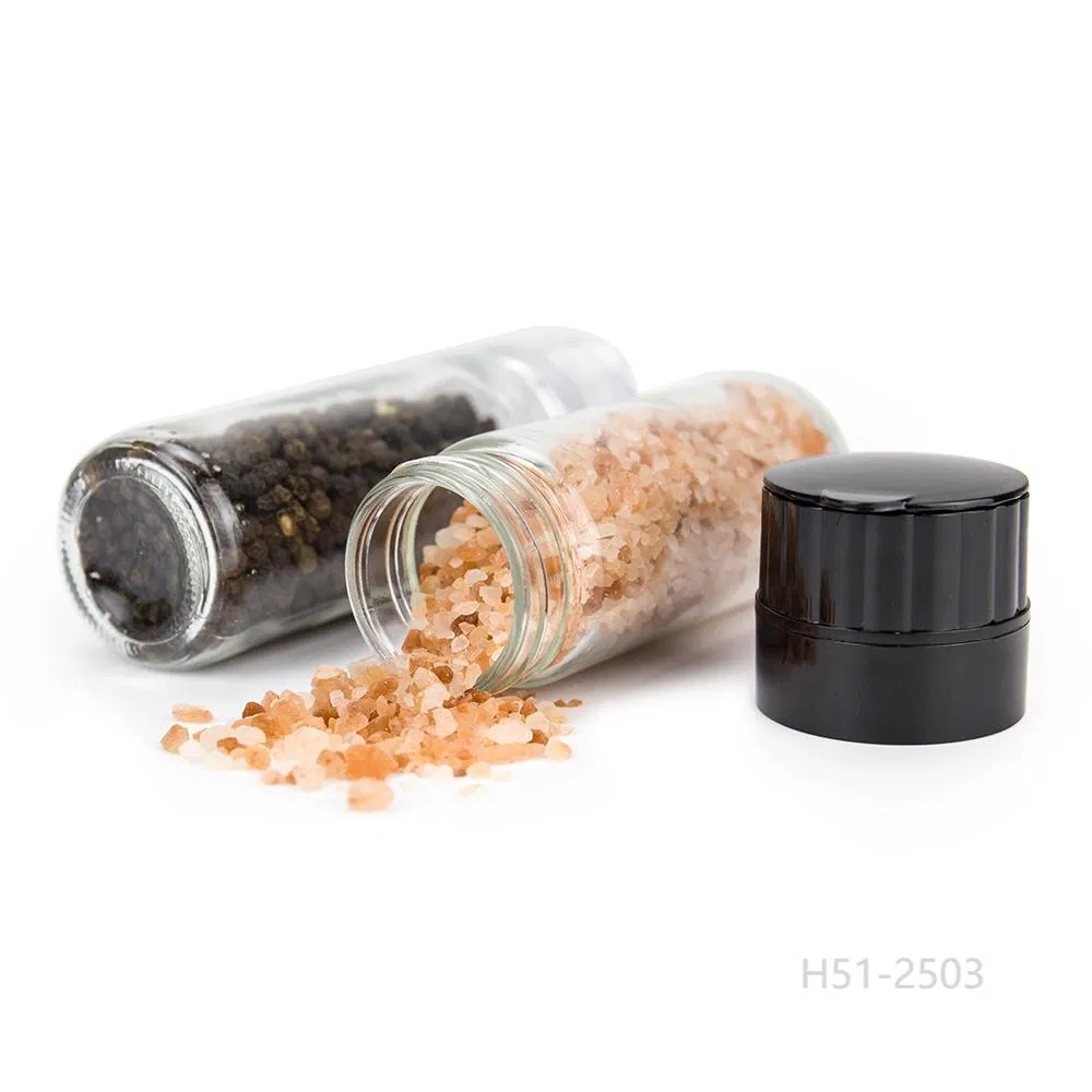 100ml Manual Adjustable Glass Bottle Salt and Pepper Grinder for Kitchen