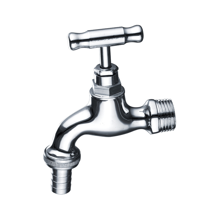 Хромированный уличный кран для воды с одной ручкой