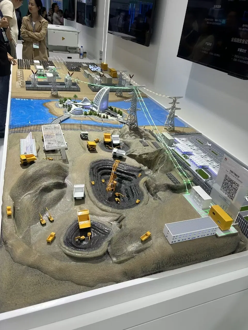 Unique Handcrafted Coal Mining Model Sculpture for Office Display