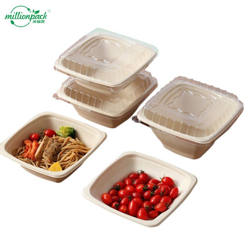 Custom-Printed Bagasse Snack Box Heavy-Duty Container for Branded Events