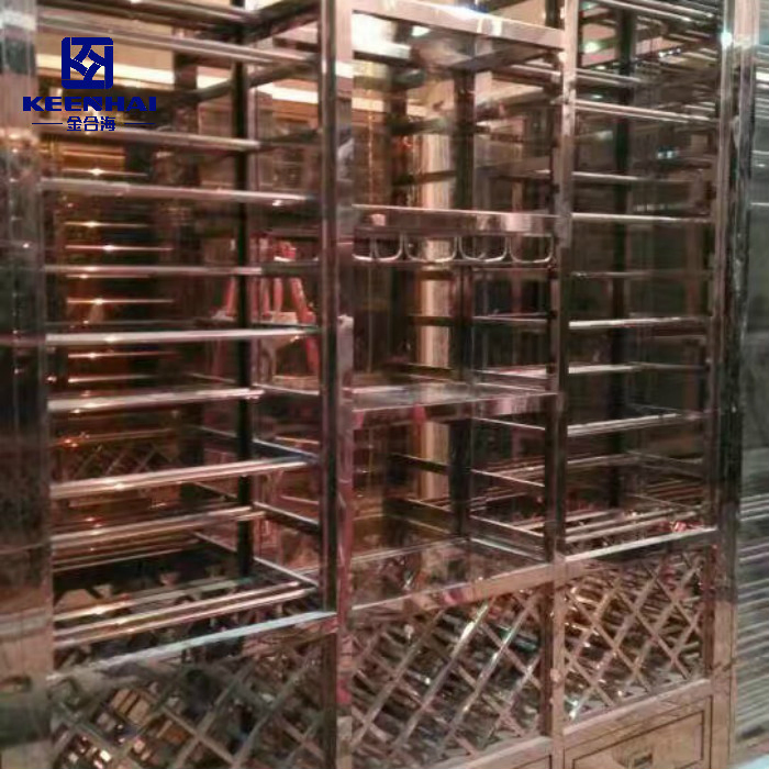 Customed Sizes Stainless Steel Wine Bottle Display Rack for Bar