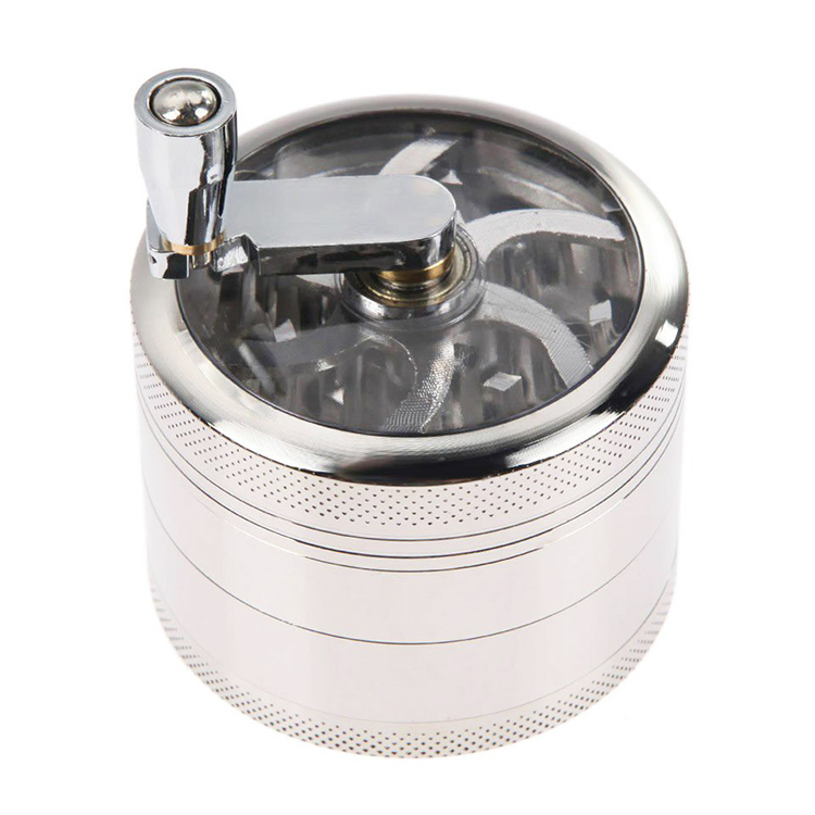 Customized 4 Layer Zinc Alloy Herb Grinder Manual Tobacco Grinder
