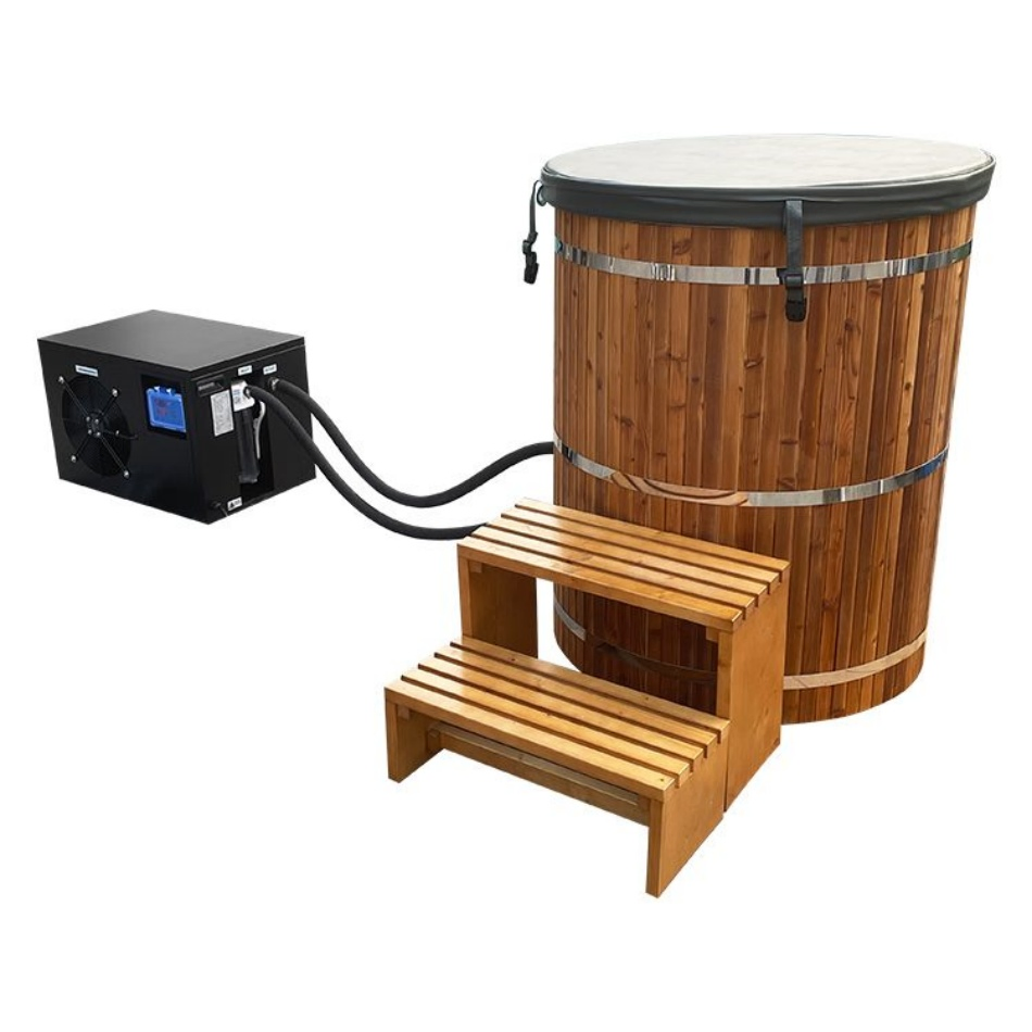 Wooden Ice Bath Tub Chiller Chilling Equipment Cold Plunge Chiller Combo Optional