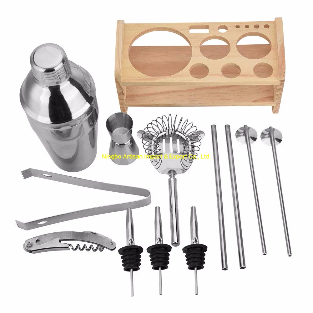 Stainless Steel Set Bartender Kit Tools Cocktail Shaker