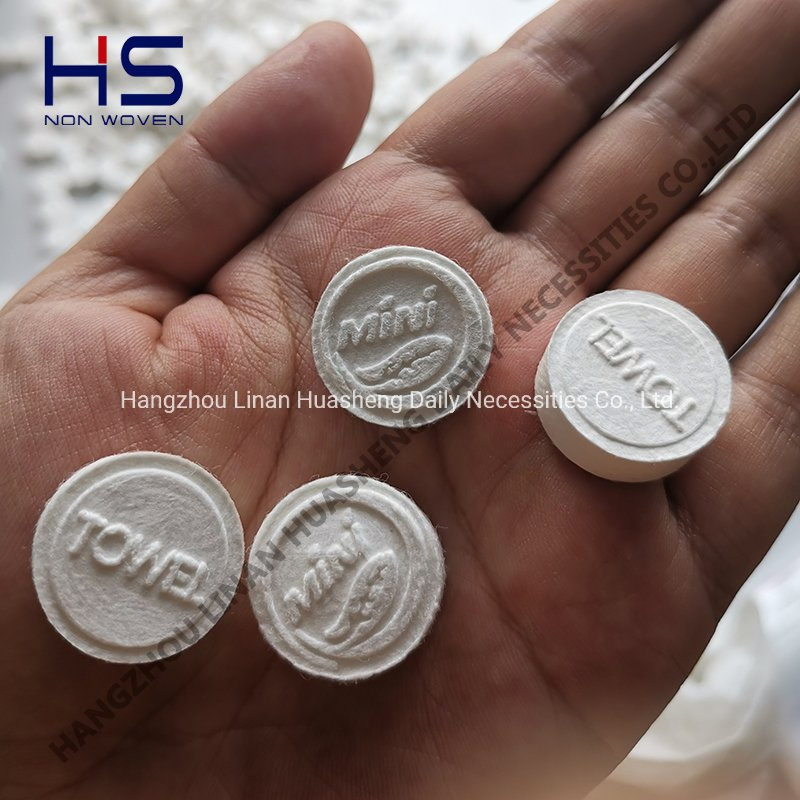 100% Biodegradable Nonwoven Spunlace Compressed Towel Tablet Tissue
