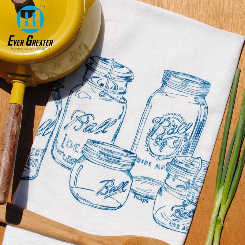 Custom 100% Cotton Kitchen Towels Premium Printed Christmas Hanging Kitchen Towel Wholesale Quality Cotton Kitchen Towels