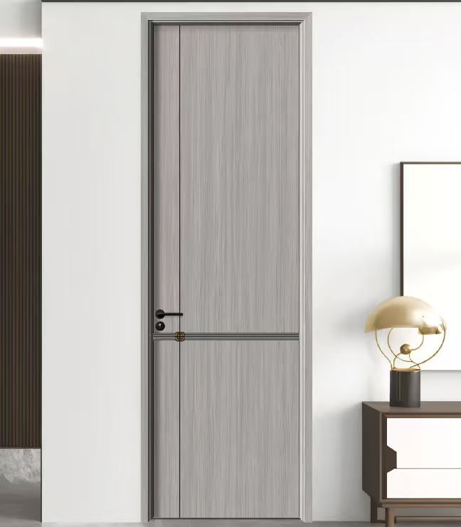 Elegant Modern Black Solid Wood Pivot Door for Villas