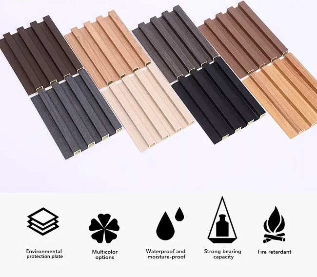 Wood PVC Composite Interior WPC Wall Cladding Fluted Panels