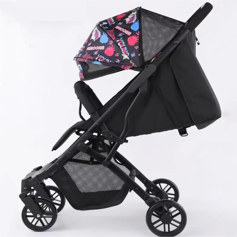 Modern Portable Foldable Travel Baby Stroller Pram with Sit and Lie Down Feature High View Push Chair for Kids
