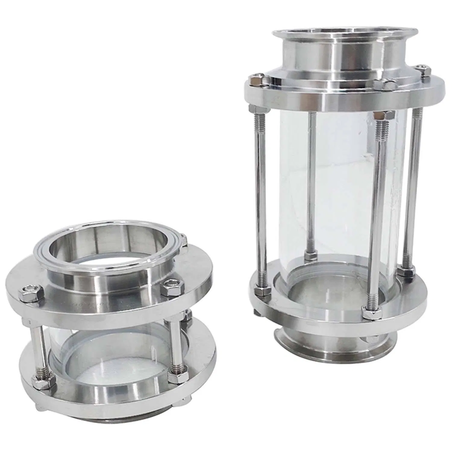 Durable Hygienic Sight Glass with Threaded Design and Protective Cover