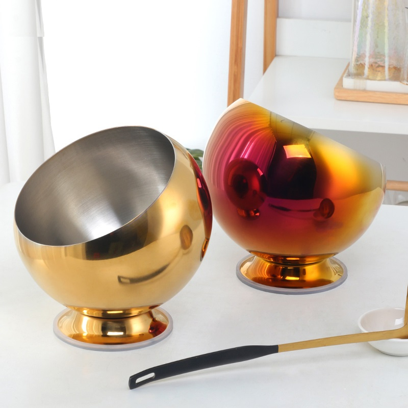 China Kitchenware Tool Spice Sets Oblique Mouth Silver Bowl for Restaurant