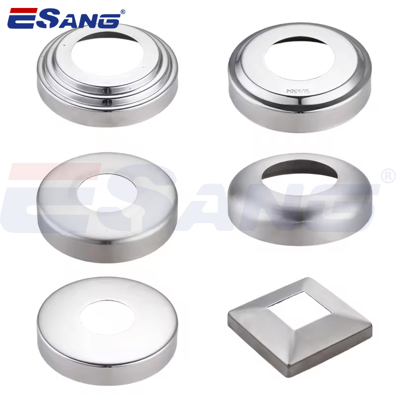 Esang Handrail Accessories Factory 201 304 316 Stainless Steel Stair Railing Balustrade Base Cover