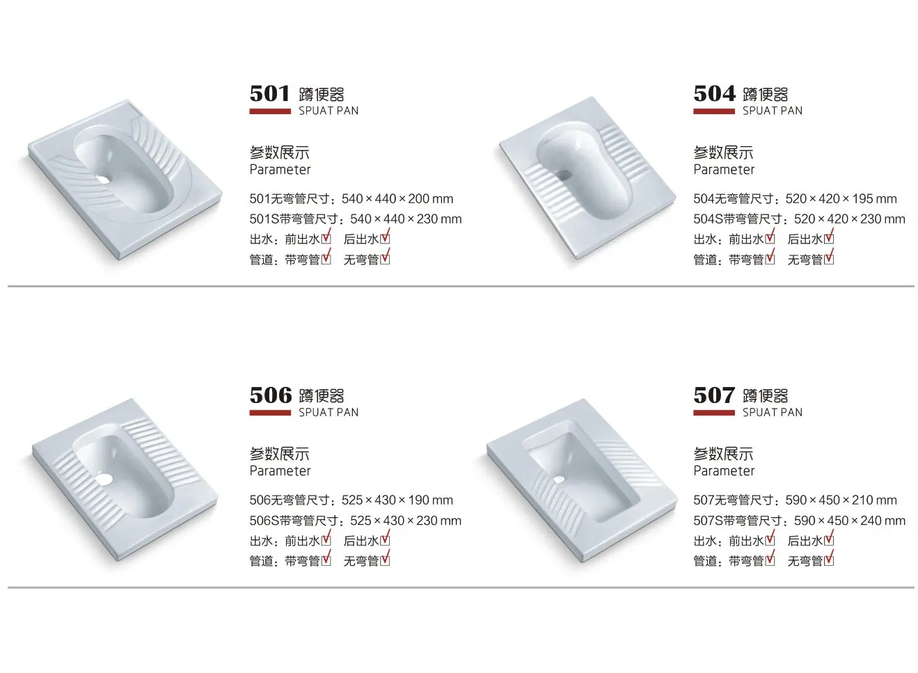 Chaozhou Ceramic Save Place Durable Standard Size Squatting Pan Toilet Bathroom Sanitary Ware Squatting Pan