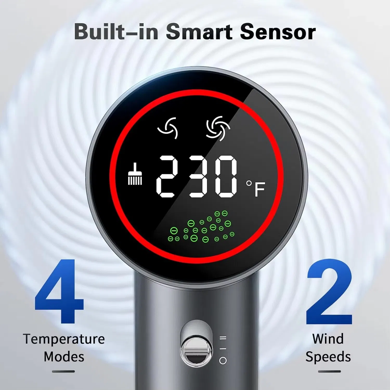 Compact High-Performance Hair Dryer Powerful 1600W Custom Logo Professional LCD Display AC Motor Blow Hair Dryer Machine for Convenient and Quick Drying