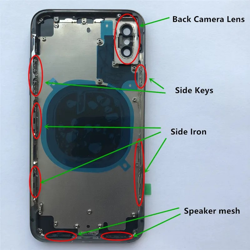 Корпусная сборка iPhone X с защитным стеклом