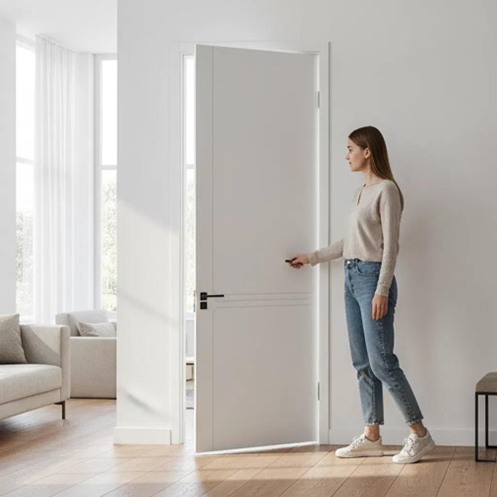 OEM Factory Majoys Customized Hotel Bathroom Insect Proof Interior WPC Door with Door Lintel