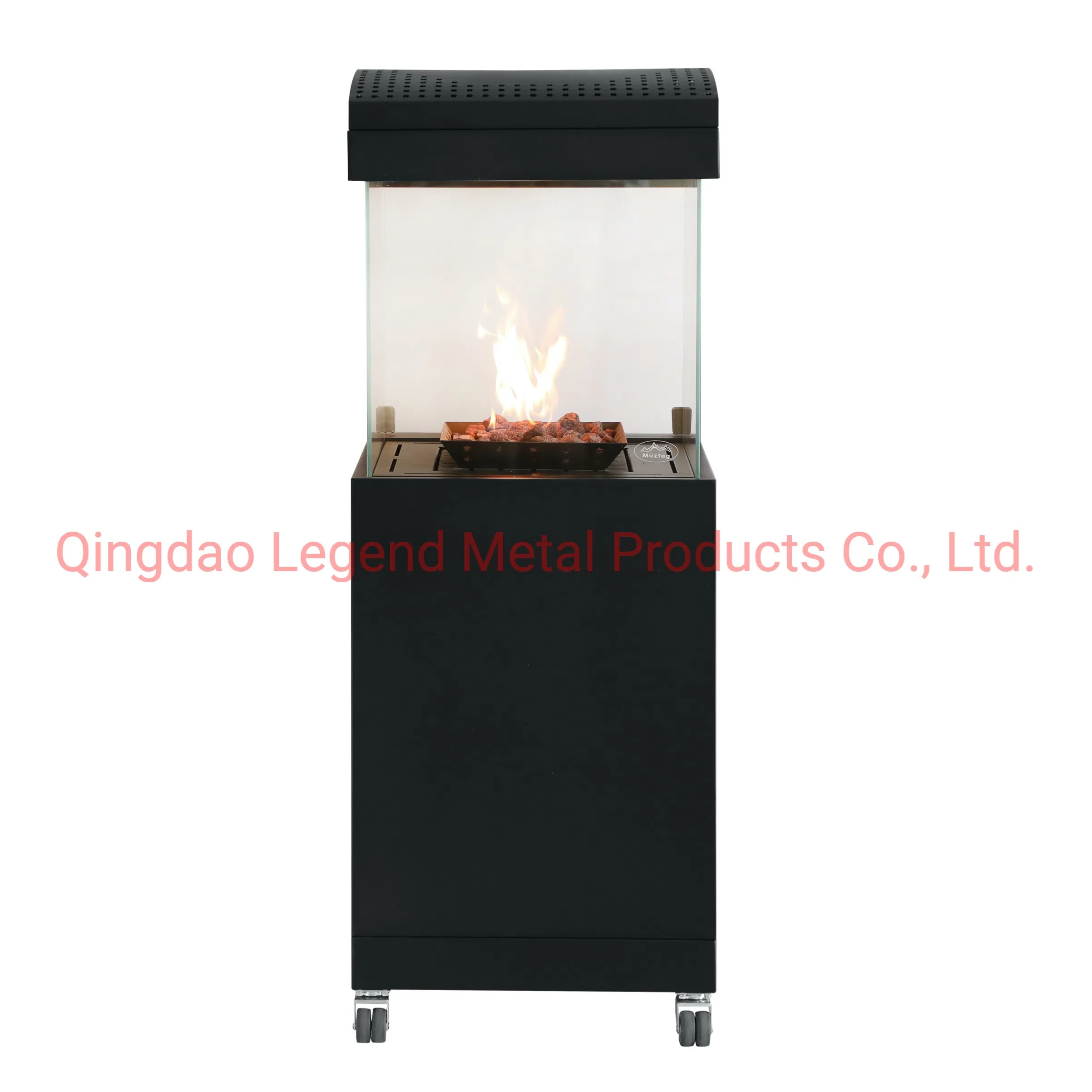 Free Standing Outdoor Use Gas Fireplace with Real Flame