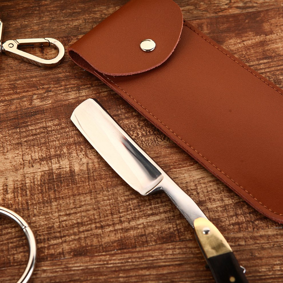 Custom Wooden Copper Handle Stainless Steel Straight Blade Razor