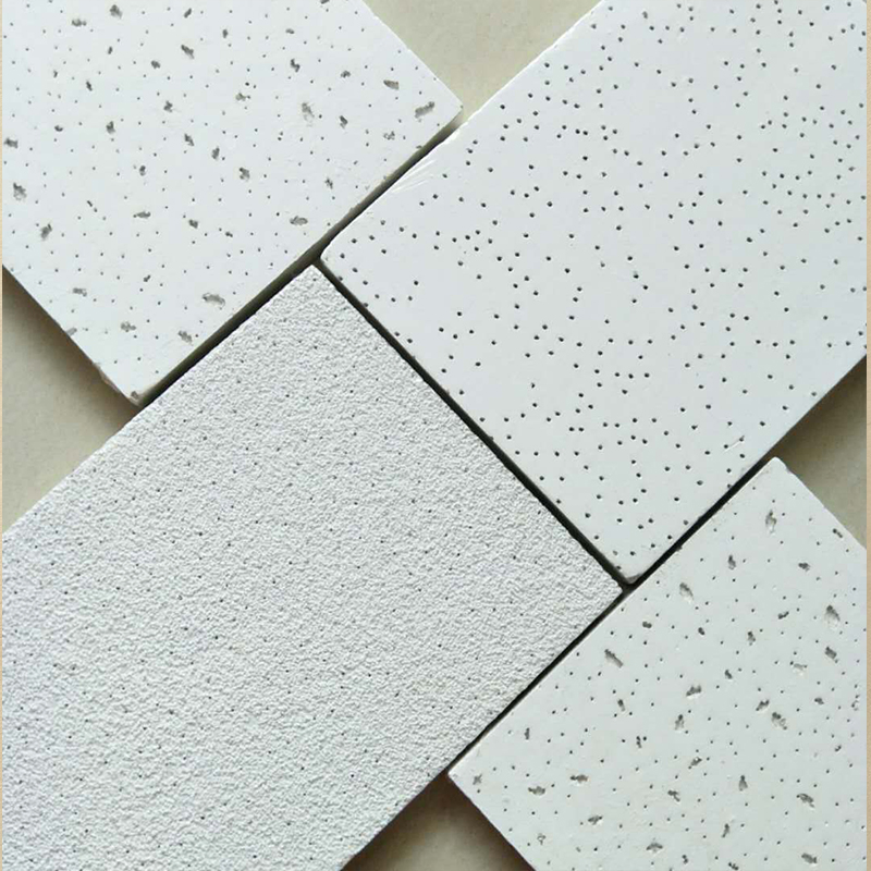 Water Resistant Mineral Fiber Wool Acoustic Ceiling Tiles with T-Bar Grid