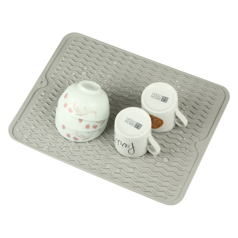 Kitchen Accessories Dish Mat Silicone Heat-Insulating Dining Table Mat Wave Groove Cup Mat