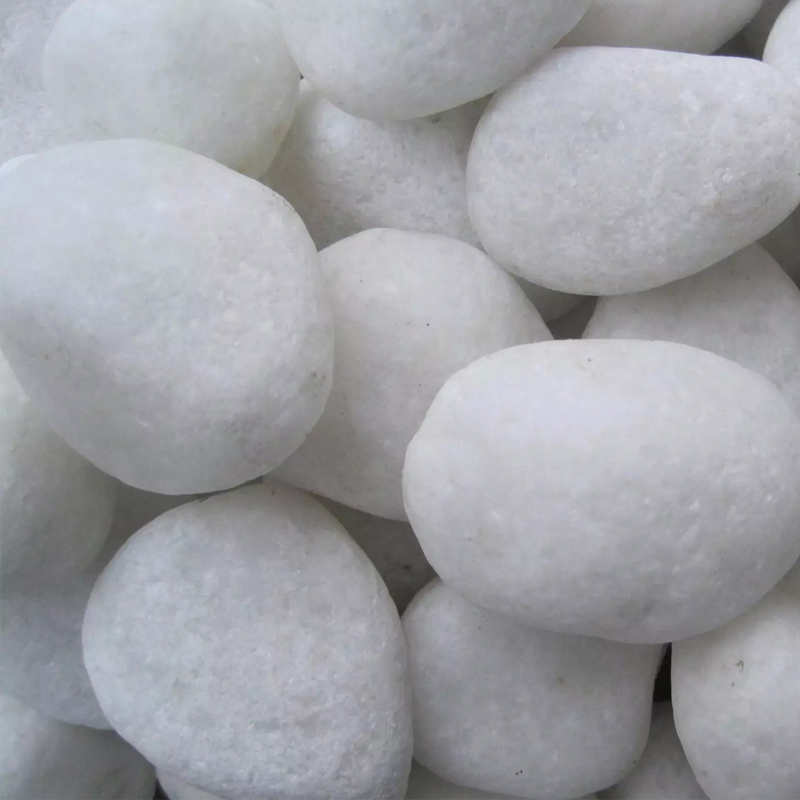 Natural Polished/Tumbled Pure Snow White Pebbles