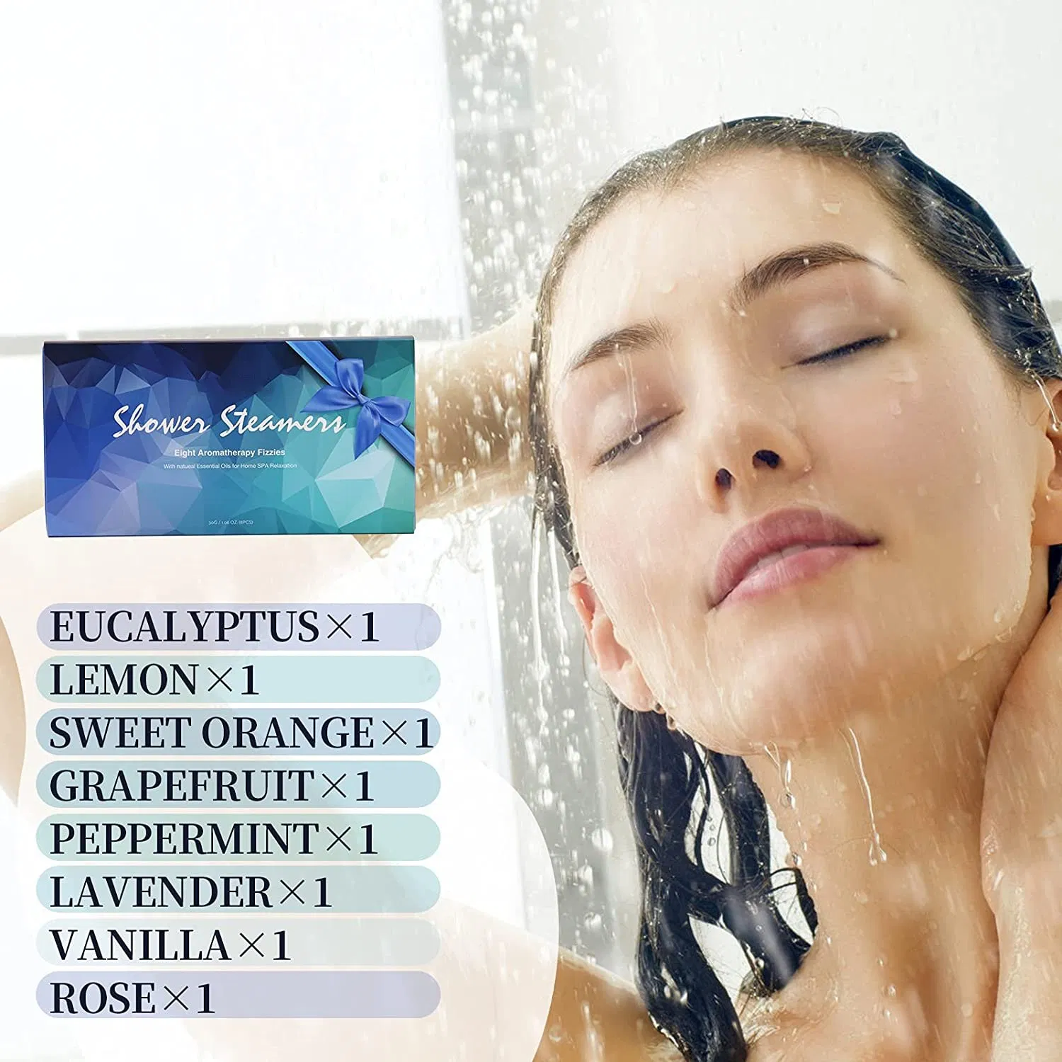Beauty Cosmetics Skin Care Eight Aromatherapy Fizzies with Natueal Essential Oils for Home SPA Relaxation Shower Tablets
