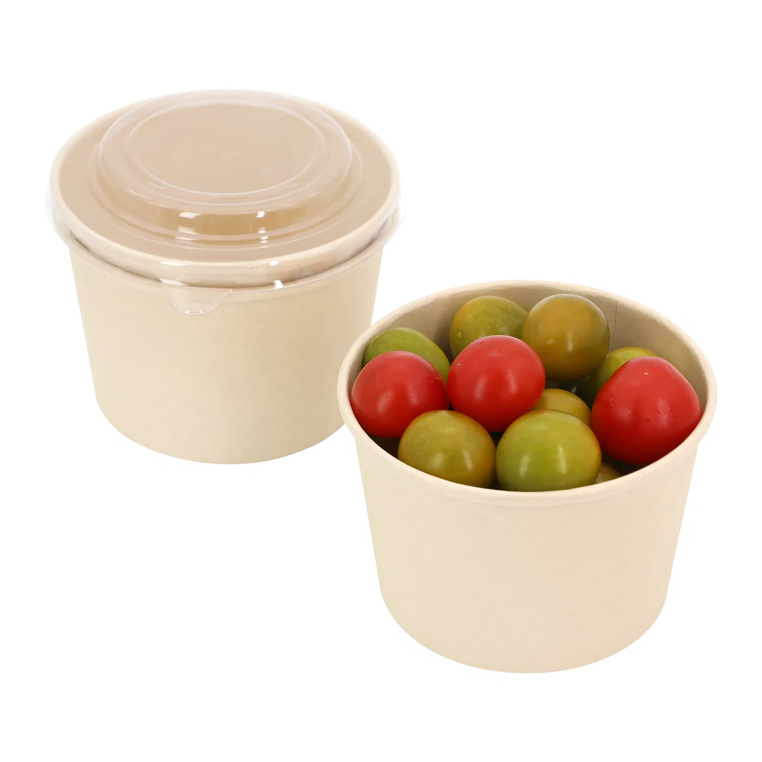 550-1500ml Biodegradable Kraft Paper Salad Bowl Takeaway Food Packaging Container