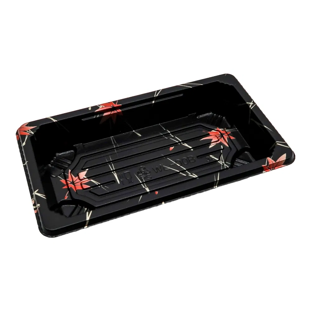 Classic Black Disposable Plastic Takeaway Sushi Verpackung Box