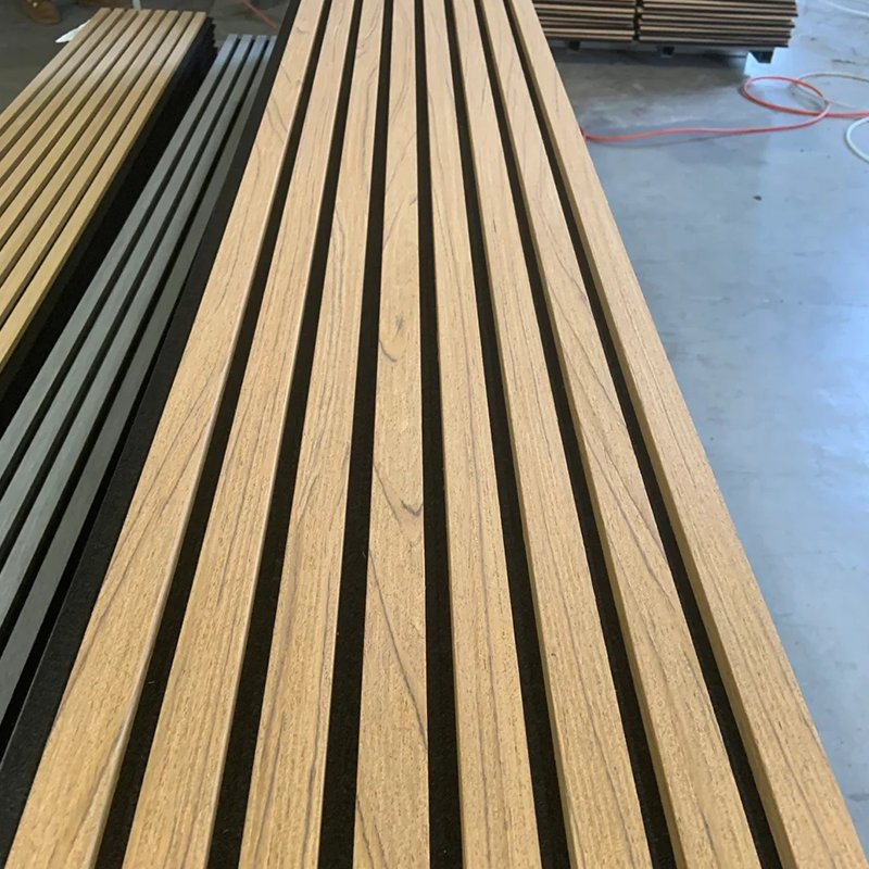 Natural Wood Grain Grid Acoustic Panel High-Performance Sound Absorption Wall Panel