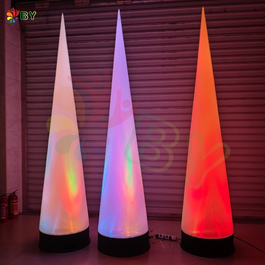 Lighting Inflatable Cone with LED Inflable Light Cone Pillar Party Wed Decoration Event