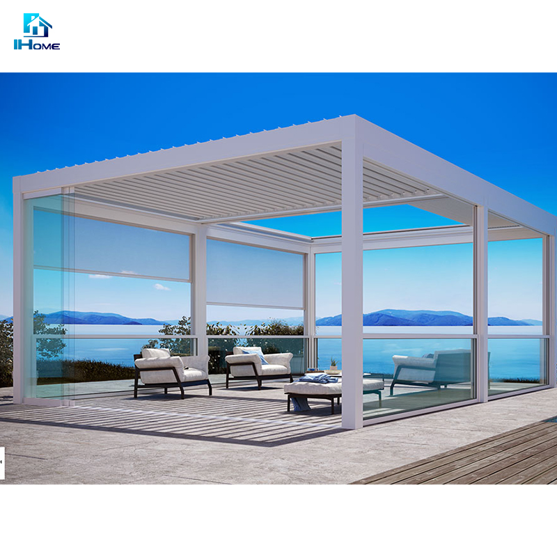 Customized Adjustable Outdoor Louvered Roof Waterproof Gazebo Garden Motorized Aluminum Pergola