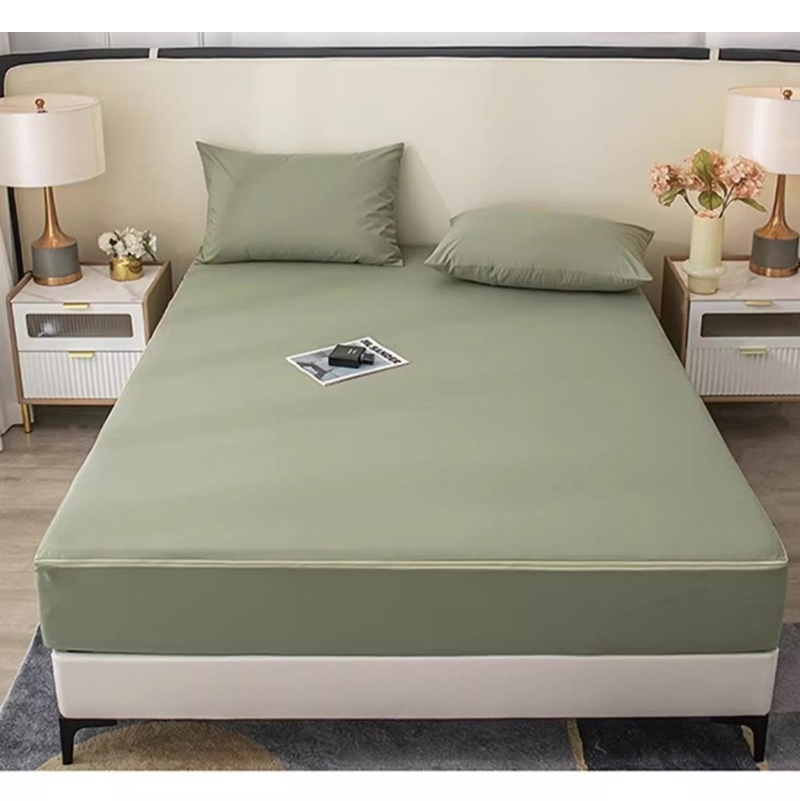 Joy Home Fashion Non-Slip Two-Piece Mattress Encasement Protector with Zipper Surrounded