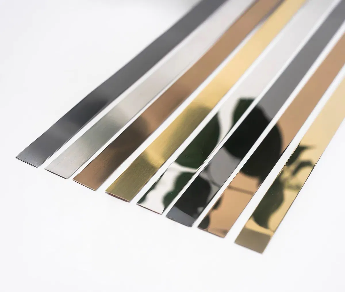 T&C Profiles16 Factory India Price Golden Matt Stainless Steel Strip Flat Self-Adhesive Tile Trim Roll for Furniture Wall Floor Transition Strip