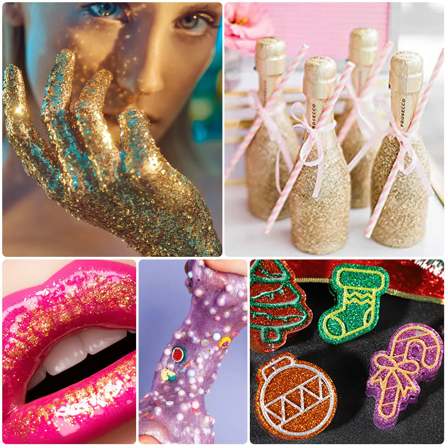 Luxury Package Private Label Custom Logo Glitter Pigment Loose Chunky Glitter Stack