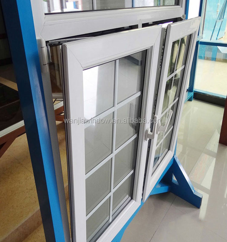 Wanjia House Windows Double Glazed PVC Window and Doors UPVC Casement Window