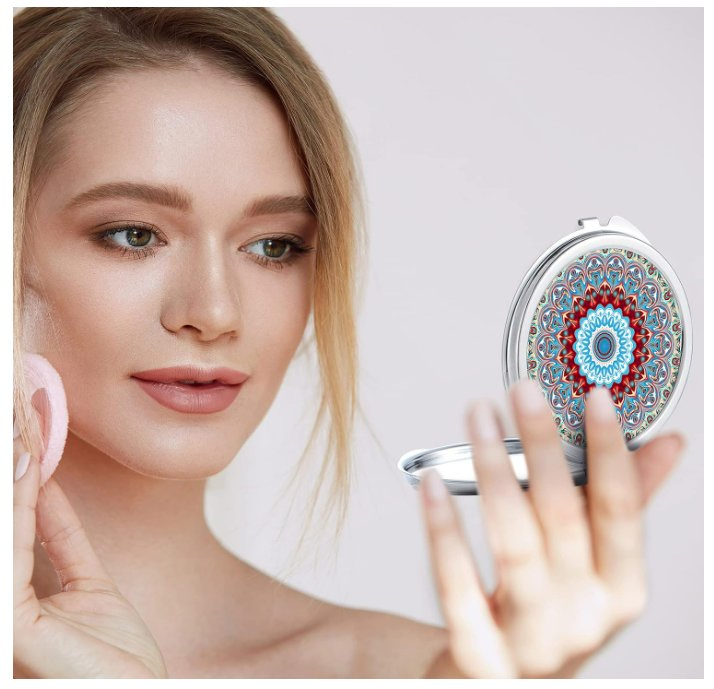 Bulk Sublimation Compact Mirrors Foldable Double-Sided Travel Makeup Mirrors